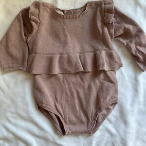 Ruffled Mauve Bodysuit for Kids